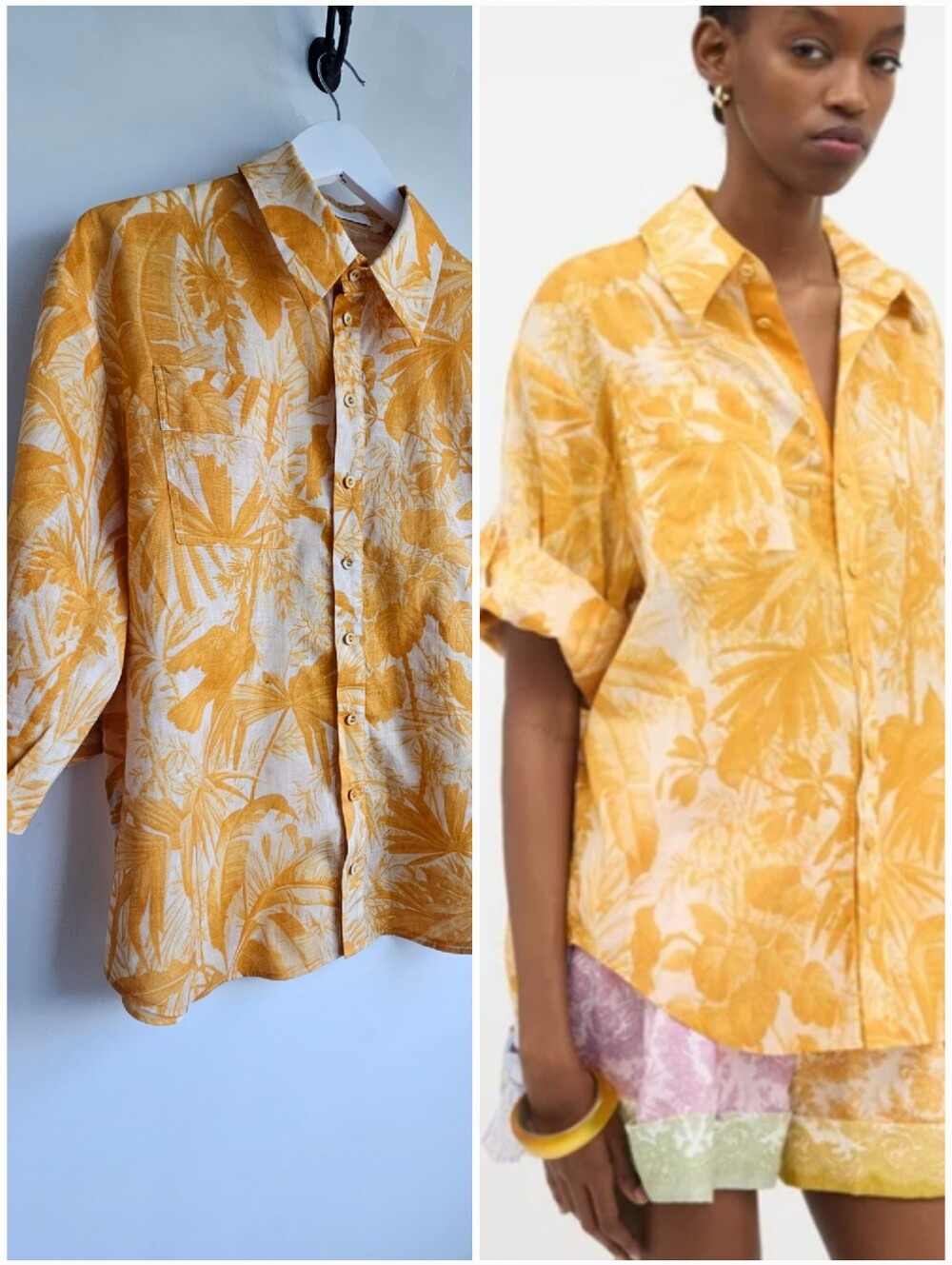Zimmerman Tropic Mustard Short Sleeve Button Down Shirt